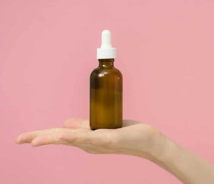 Bottle of organic nail polish remover