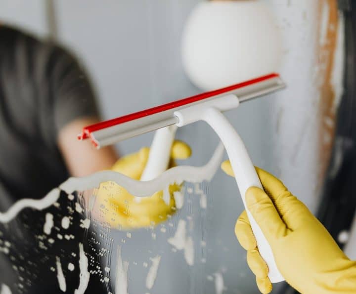 How to remove pet hair from carpet: use squeegee