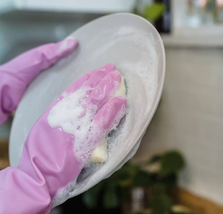 Remove pet hair from car: with dishwashing gloves