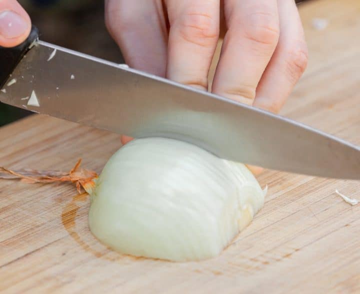 Learn ways to cut onions on cutting board